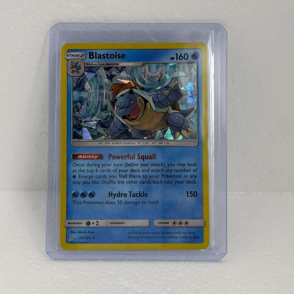 Pokemon Blastoise Cracked Ice Holo 25/181 Sun & Moon Team Up